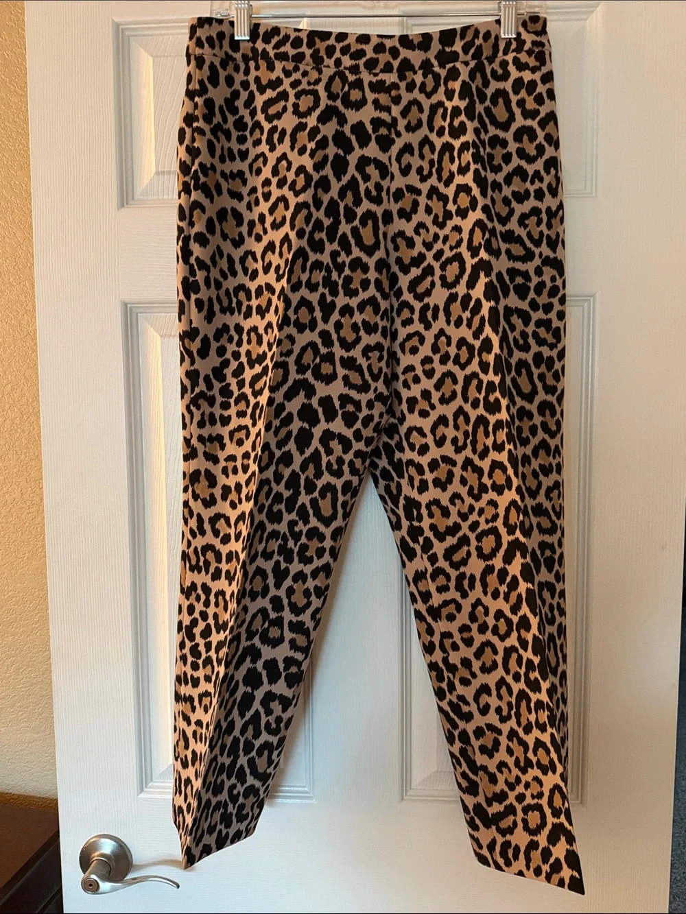 kate spade Leopard Print Stretch Trousers - Tan & Black
